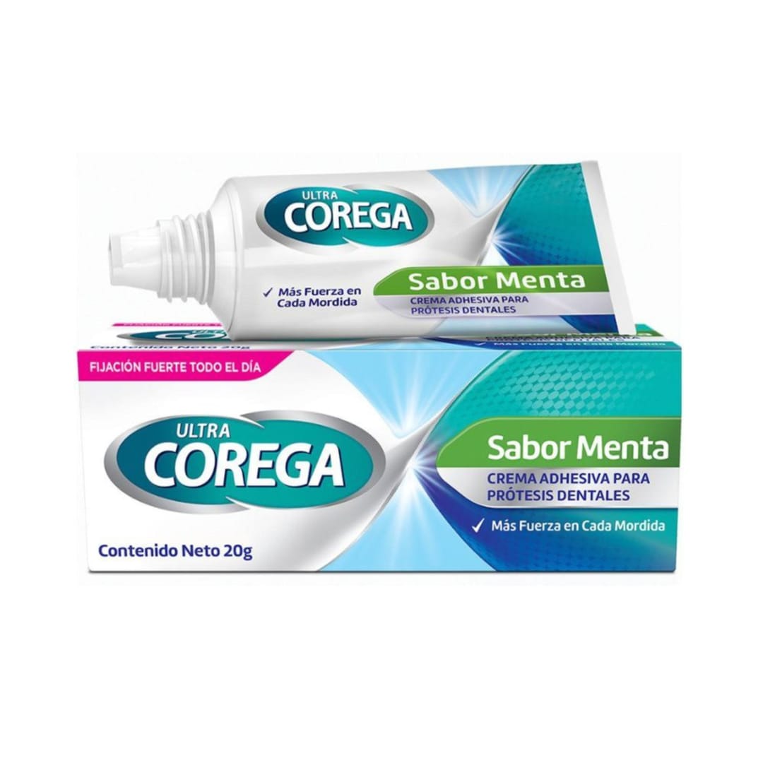 Corega Adhesivo para prótesis dentales 20 gr sabor a menta​