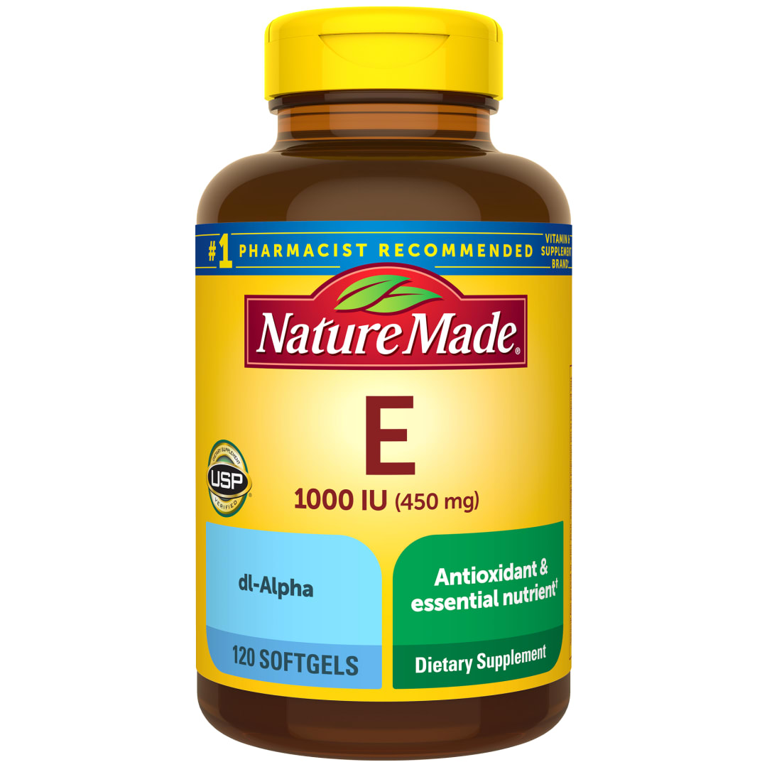 Nature Made Vitamin E 450 mg (1000 IU) dl-Alpha, Dietary Supplement for Antioxidant Support, 120 Softgels, 120 Day Supply
