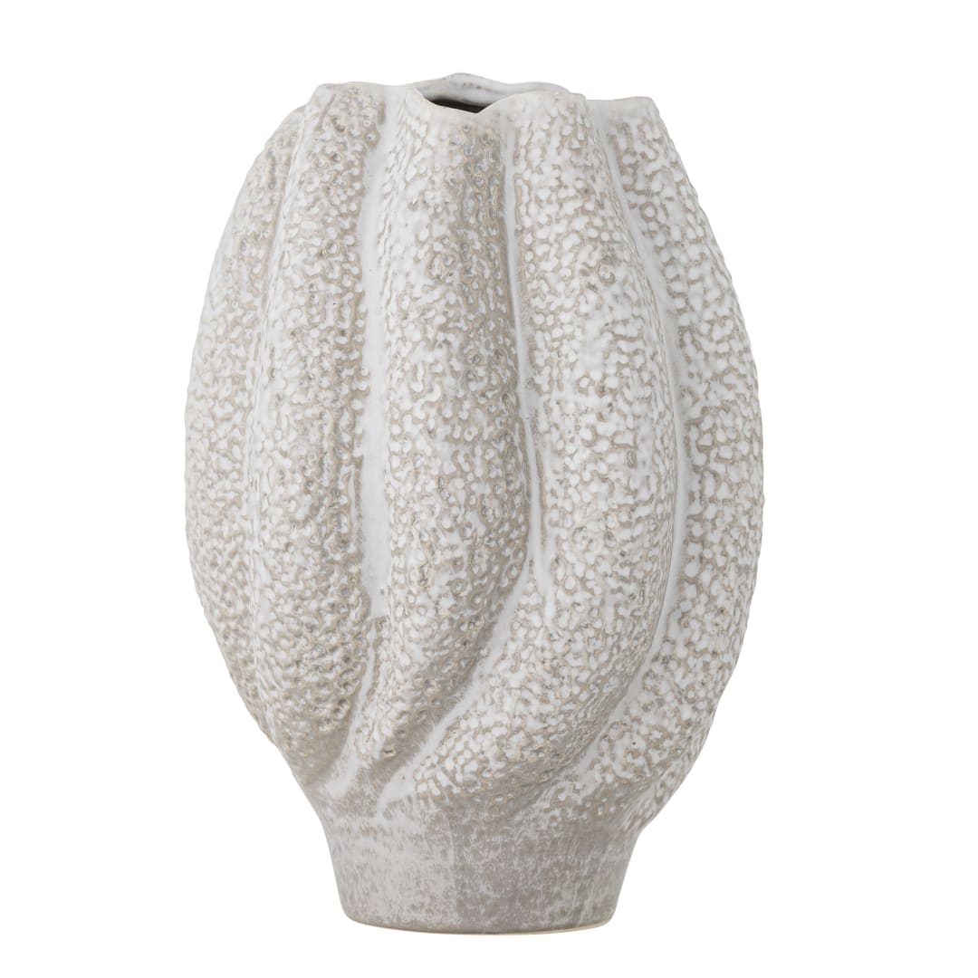 82061714 - Cove Vase, White, Stoneware STOCK: 69