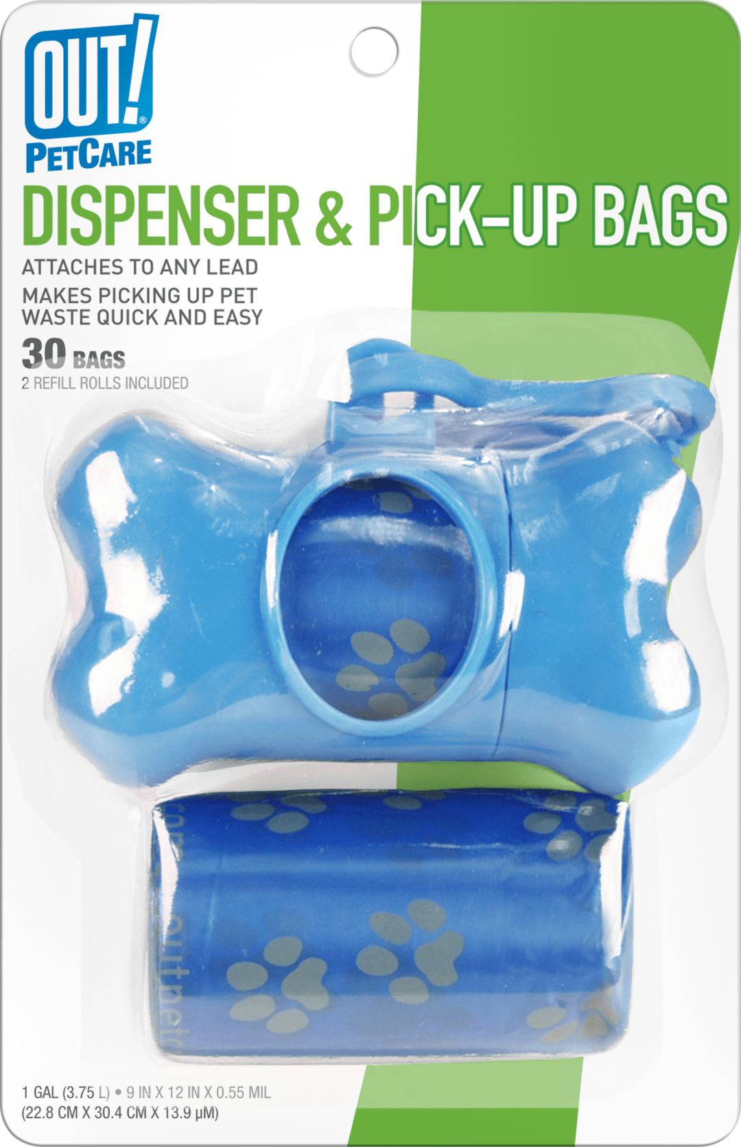OUT! PetCare Bone Dispenser - Blue Including Clip Strip