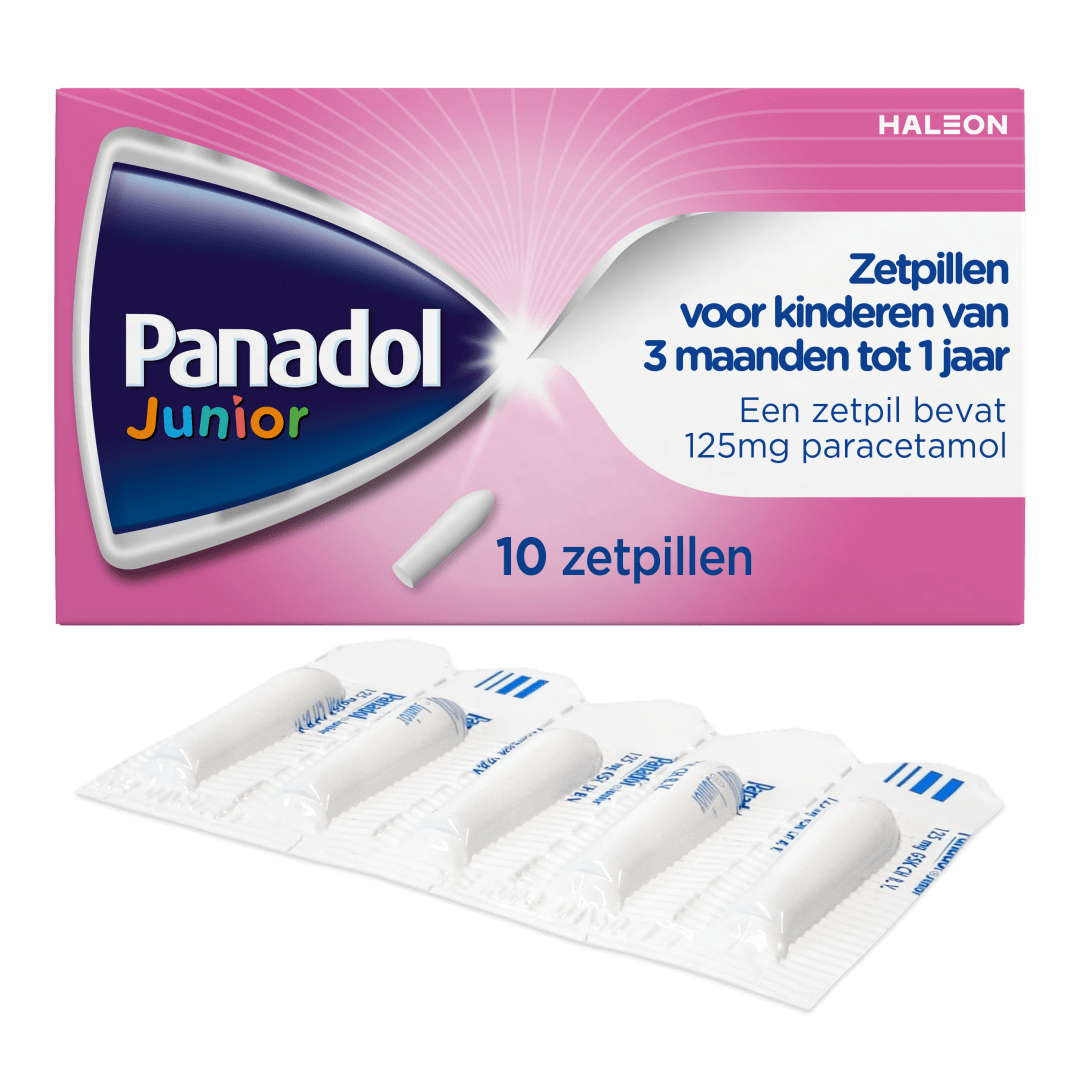Panadol Junior Zetpillen, 125mg paracetamol, 10 stuks