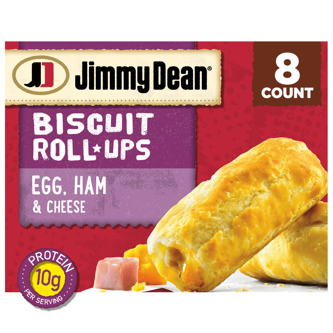 Jimmy Dean Biscuit Roll-Ups, Ham, Frozen Breakfast, 8 Count