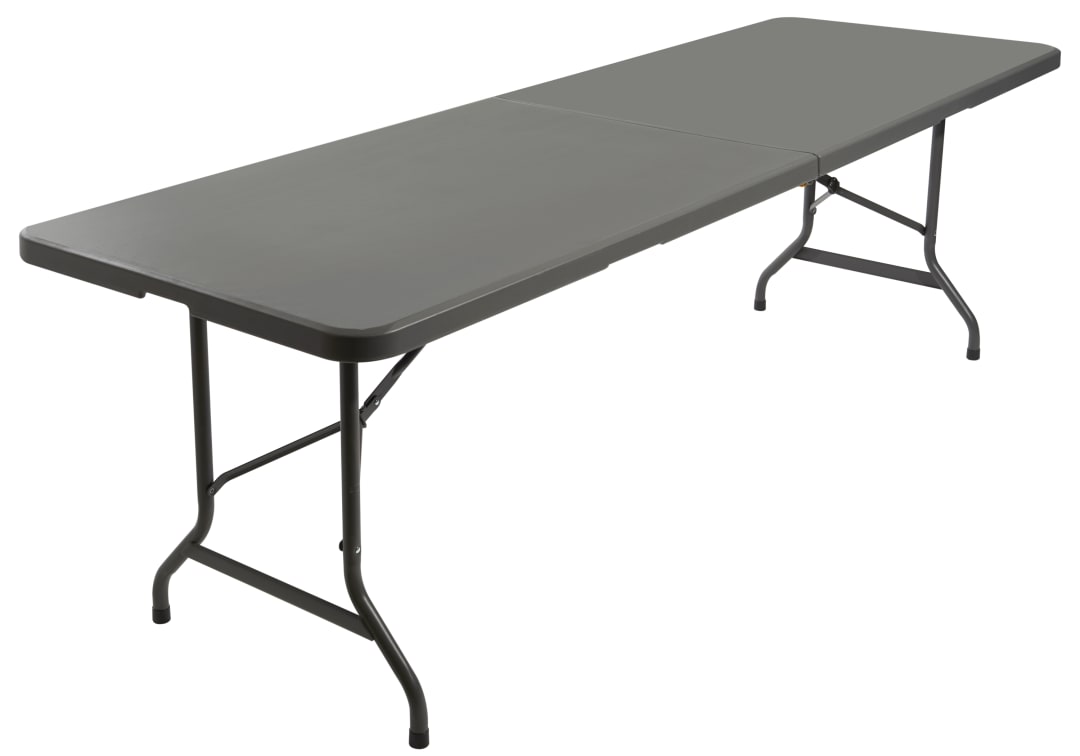 IndestrucTable® Classic Folding Table, Charcoal - 30" x 96" Bi-Fold