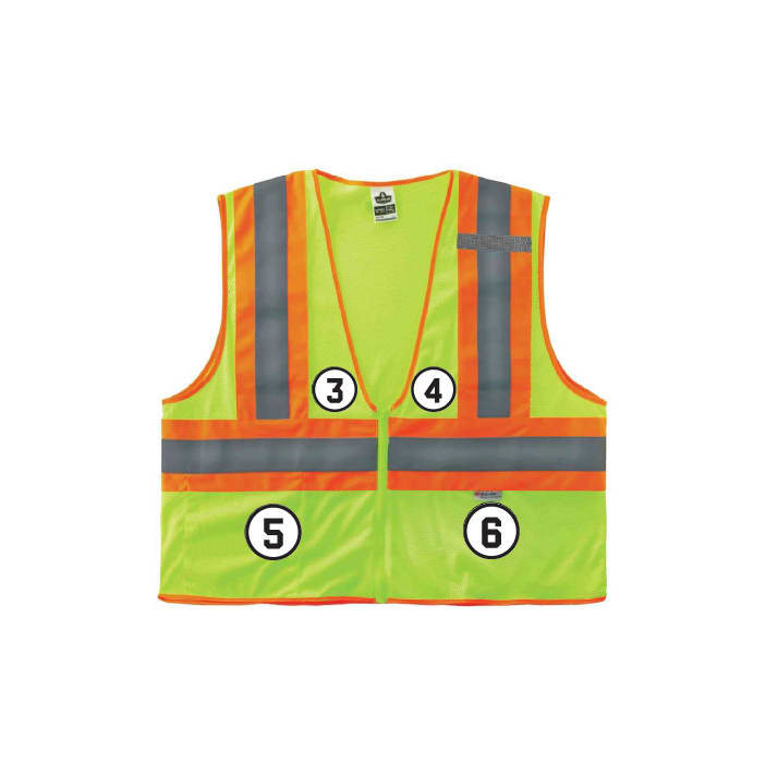 GloWear 8230Z Two-Tone Hi-Vis Safety Vest - Type R, Class 2, Zipper
