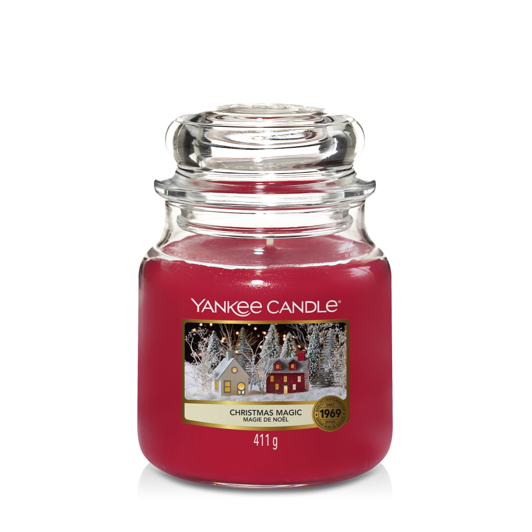Yankee Candle Vela perfumada | Vela Christmas Magic en tarro mediano | Tiempo de combustión: hasta 75 horas