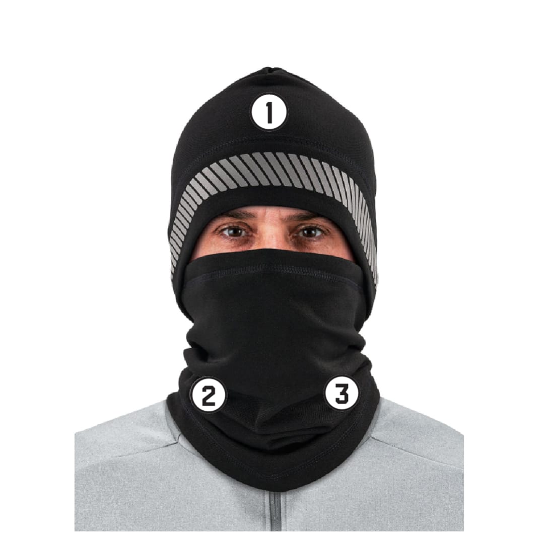 N-Ferno 6831 Reflective Balaclava Face Mask - 3-in-1, Polyester