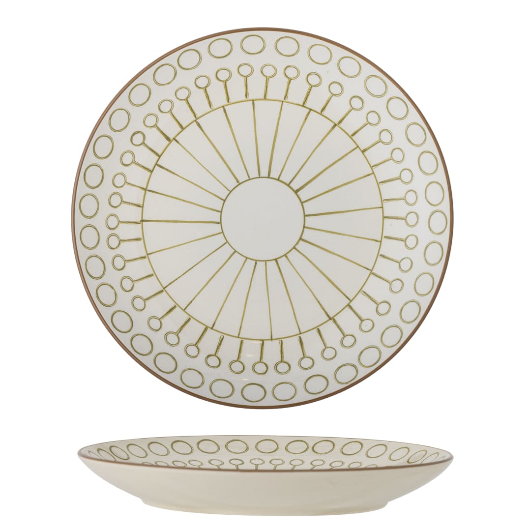 82061610 - Maple Plate, Green, Stoneware STOCK: 300