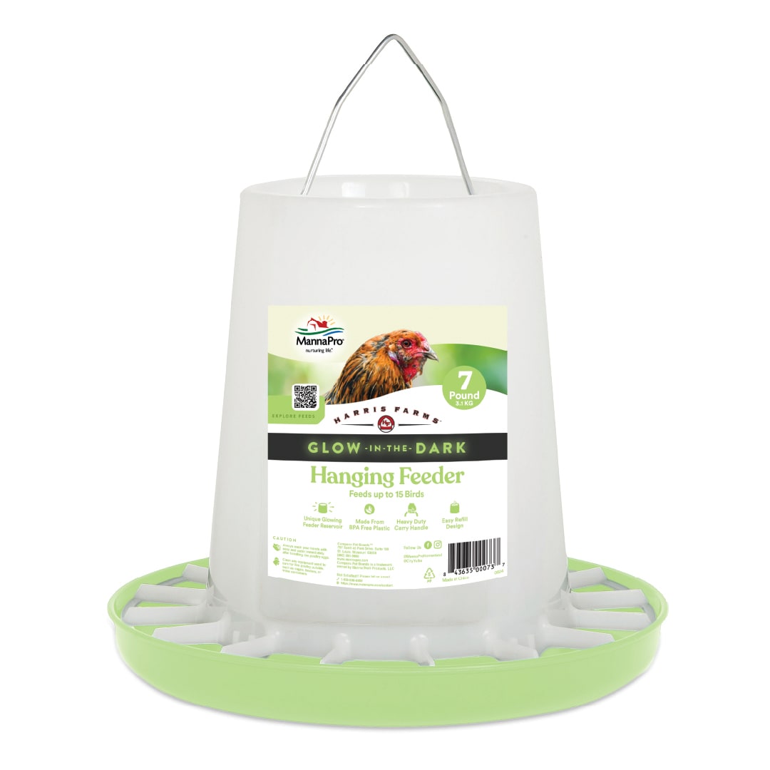 Harris Farms 7 Pound Glow in the Dark Poultry Feeder - Lime Green