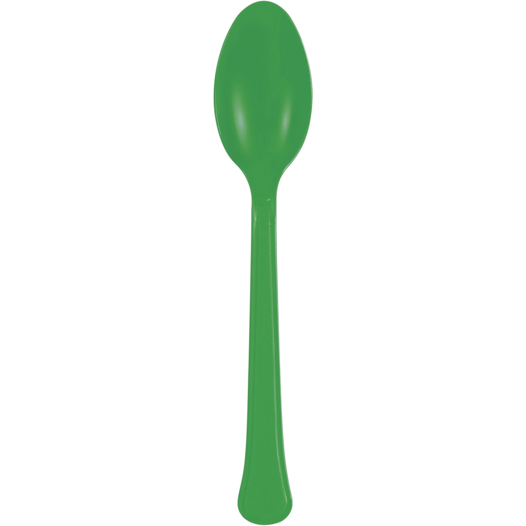 Emerald Green Solid Premium Plastic Spoons, 50ct