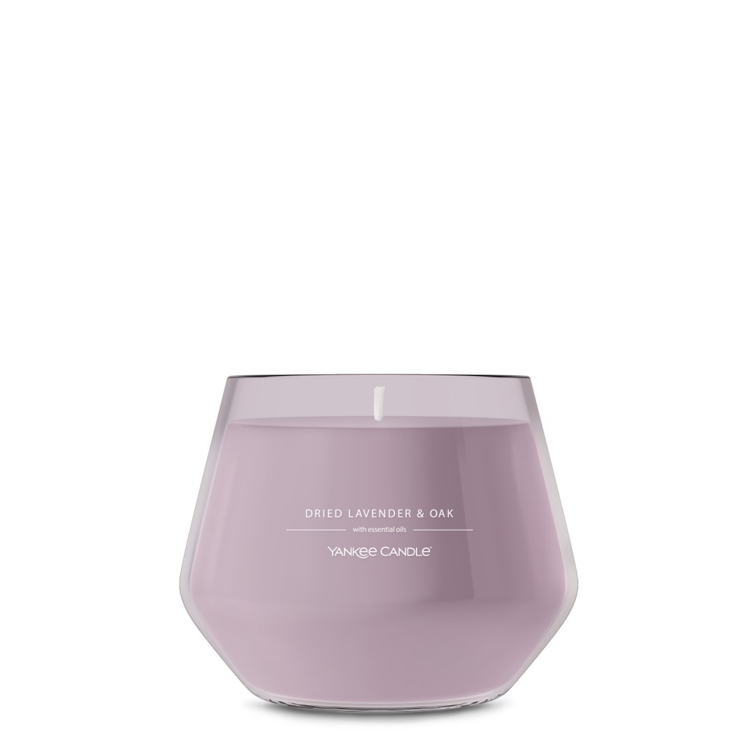 Yankee Candle® Studio Scented Candle with up to 50 Hour Burn Time, Premium Plant Wax Blend for Consistent Burn, 10 oz Jar Candle with Room Filling Fragrance, Dried Lavender & Oak