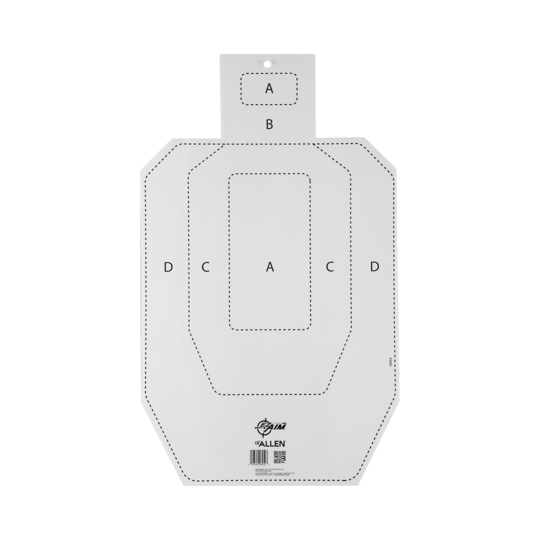 EZ Aim® Coroplast IPSC Silhouette Shooting Target, 18 x 30, 1-Pack, White