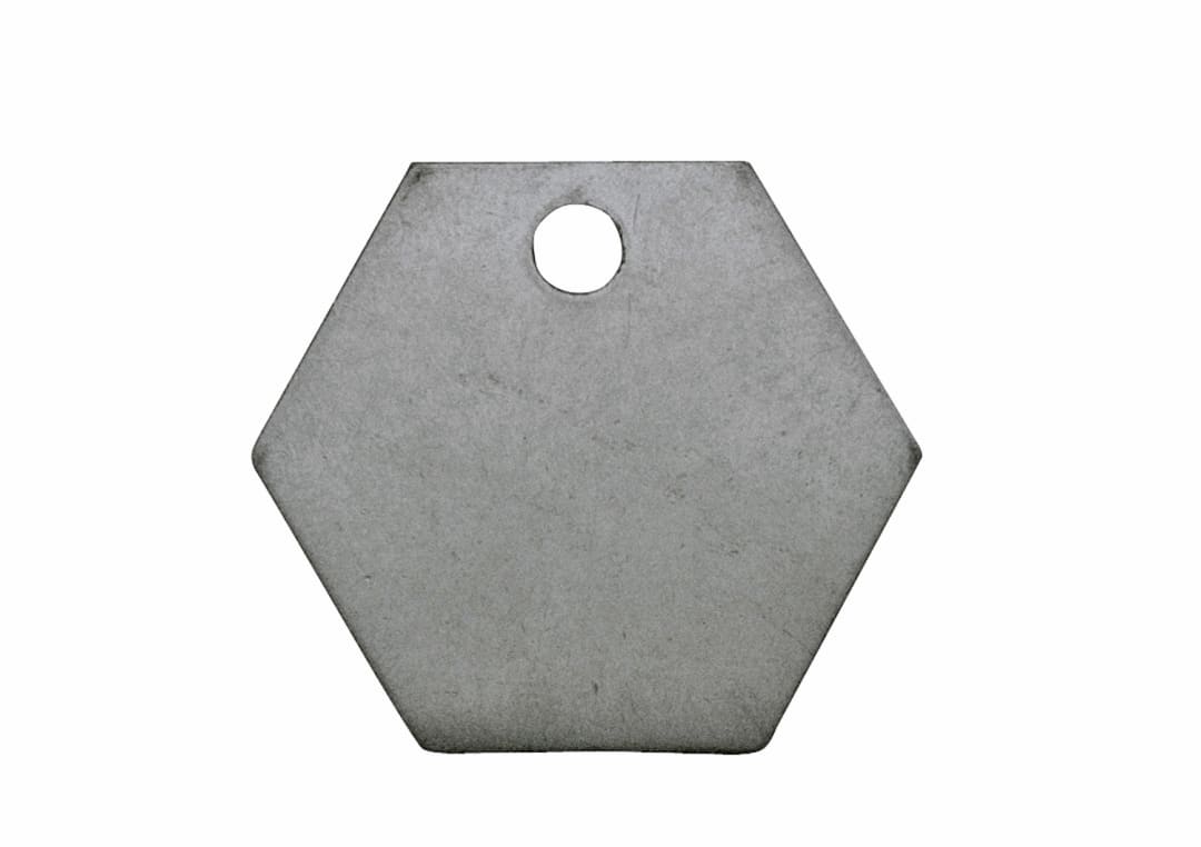 Tag-Hexagon 1-1/4" 316 Stainless Steel  10 pack
