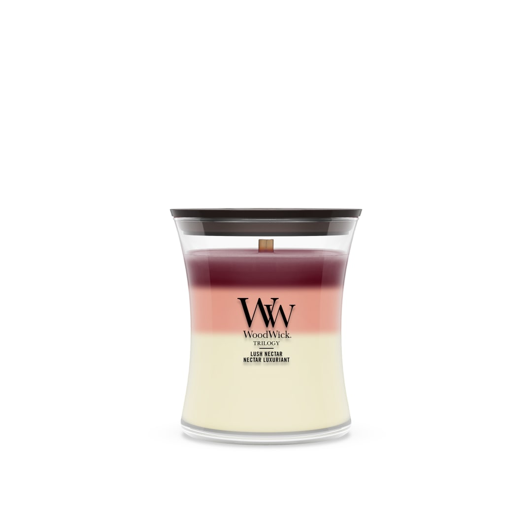 WoodWick Vela perfumada | Vela mediana en forma de reloj de arena | Lush Nectar | Regalos perfectos para mujeres