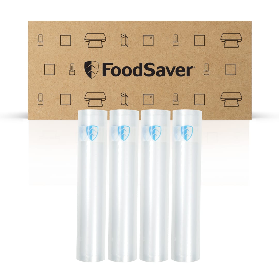 FoodSaver Vacuum Sealer Rolls, 4 Pack, 11" x 16.25' Rolls, BPA-Free Custom Size Freezer Bags