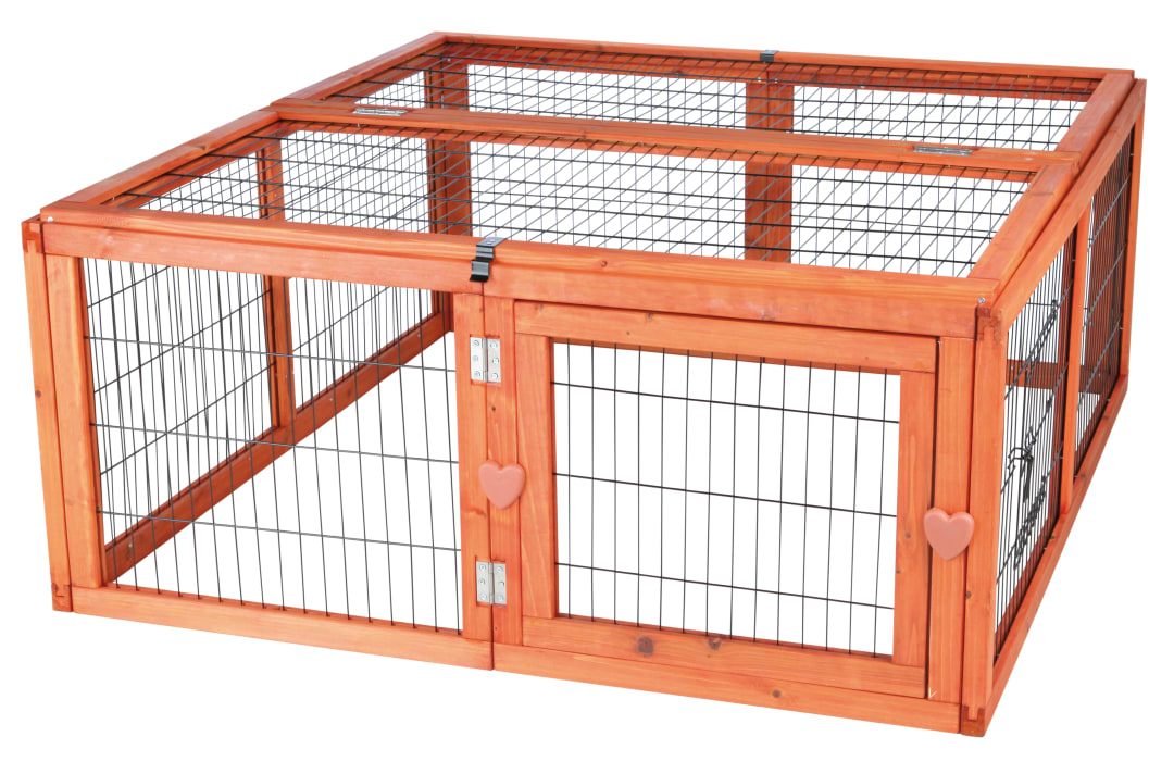 natura Rabbit Enclosed Outdoor Run, Wood and Wire