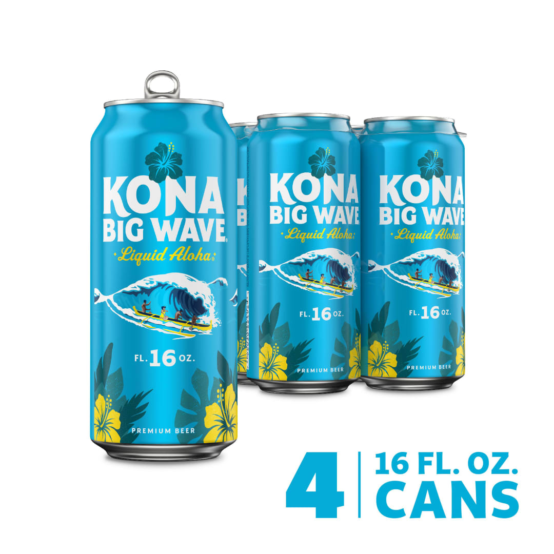 Kona Big Wave Liquid Aloha Premium Beer 4 - 16 fl oz Cans