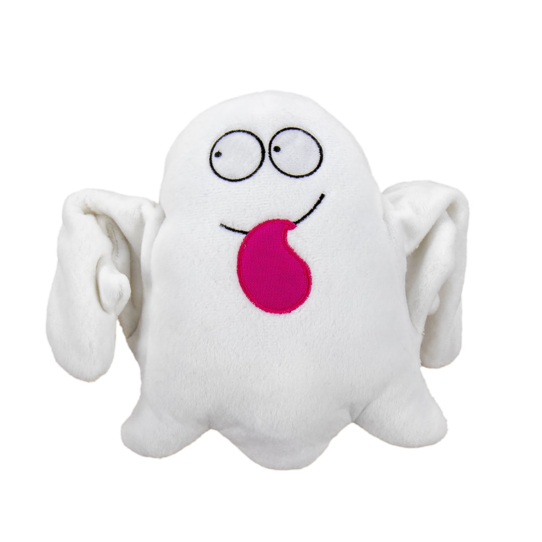 goDog Halloween Action Plush Ghost Squeaky Plush Dog Toy, Chew Guard Technology