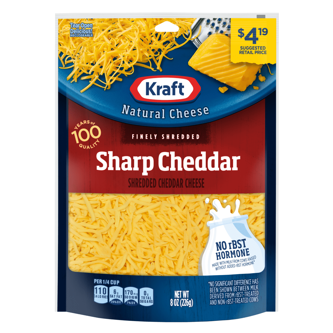 Kraft Sharp Cheddar Finely Shredded Natural Cheese 8oz Bag