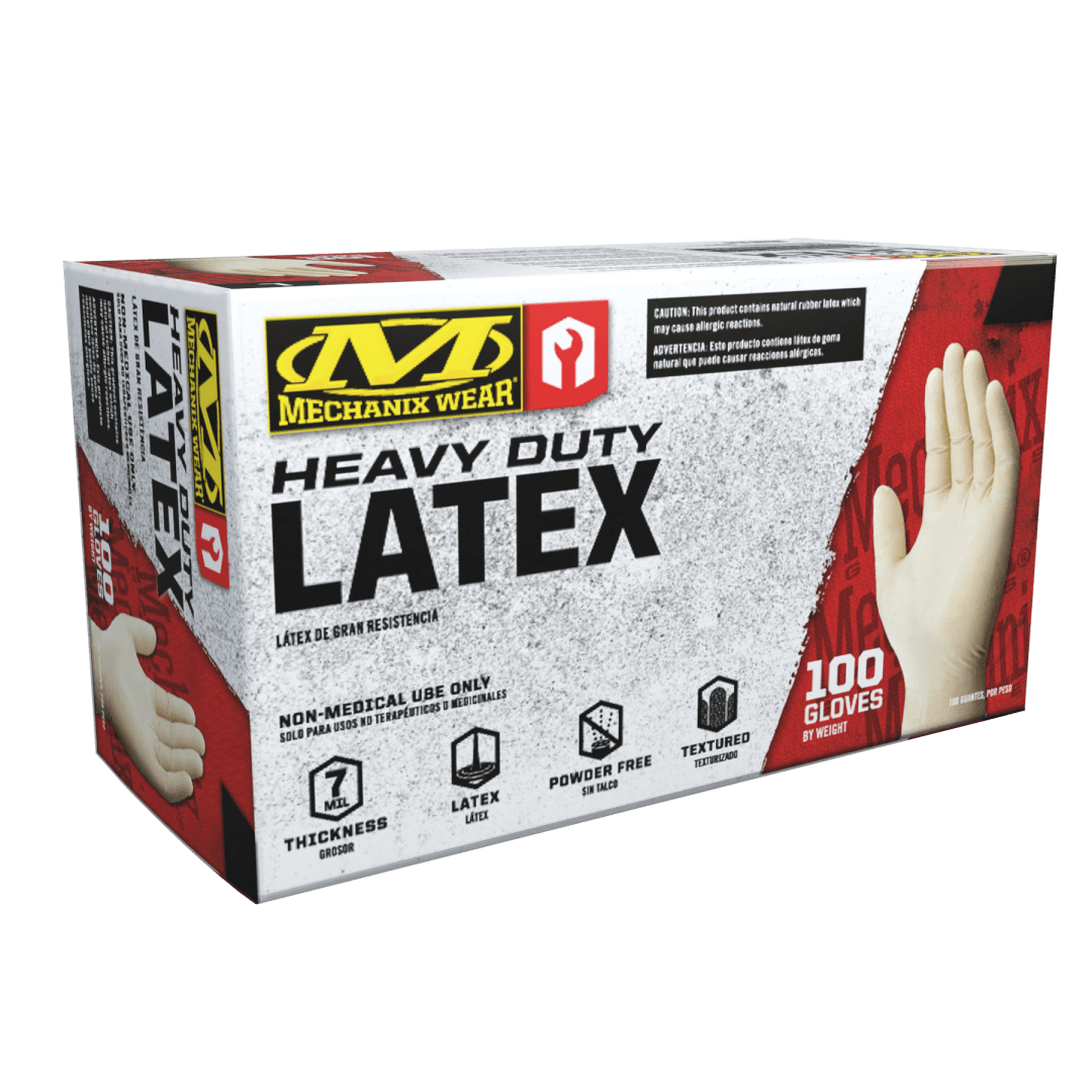 7 Mil Heavy Duty Latex Gloves (Pack of 100)
