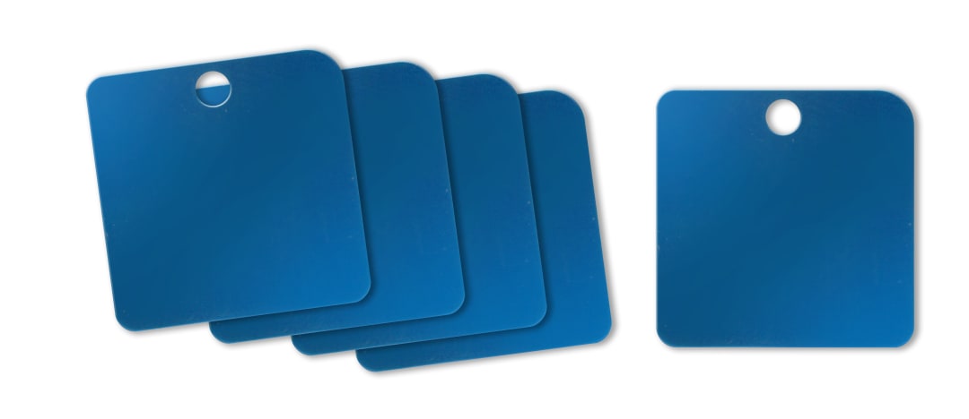 Tag-Square 1-1/2" Anodized Aluminum Blue 5 Pack