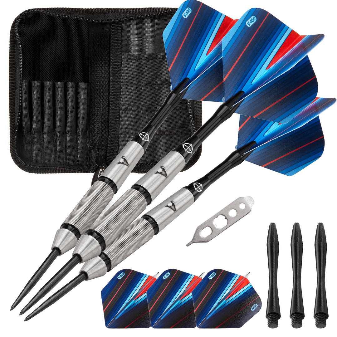 Viper Sidewinder Tungsten Steel Tip Darts 23 Grams and Casemaster Deluxe Black Nylon Dart Case