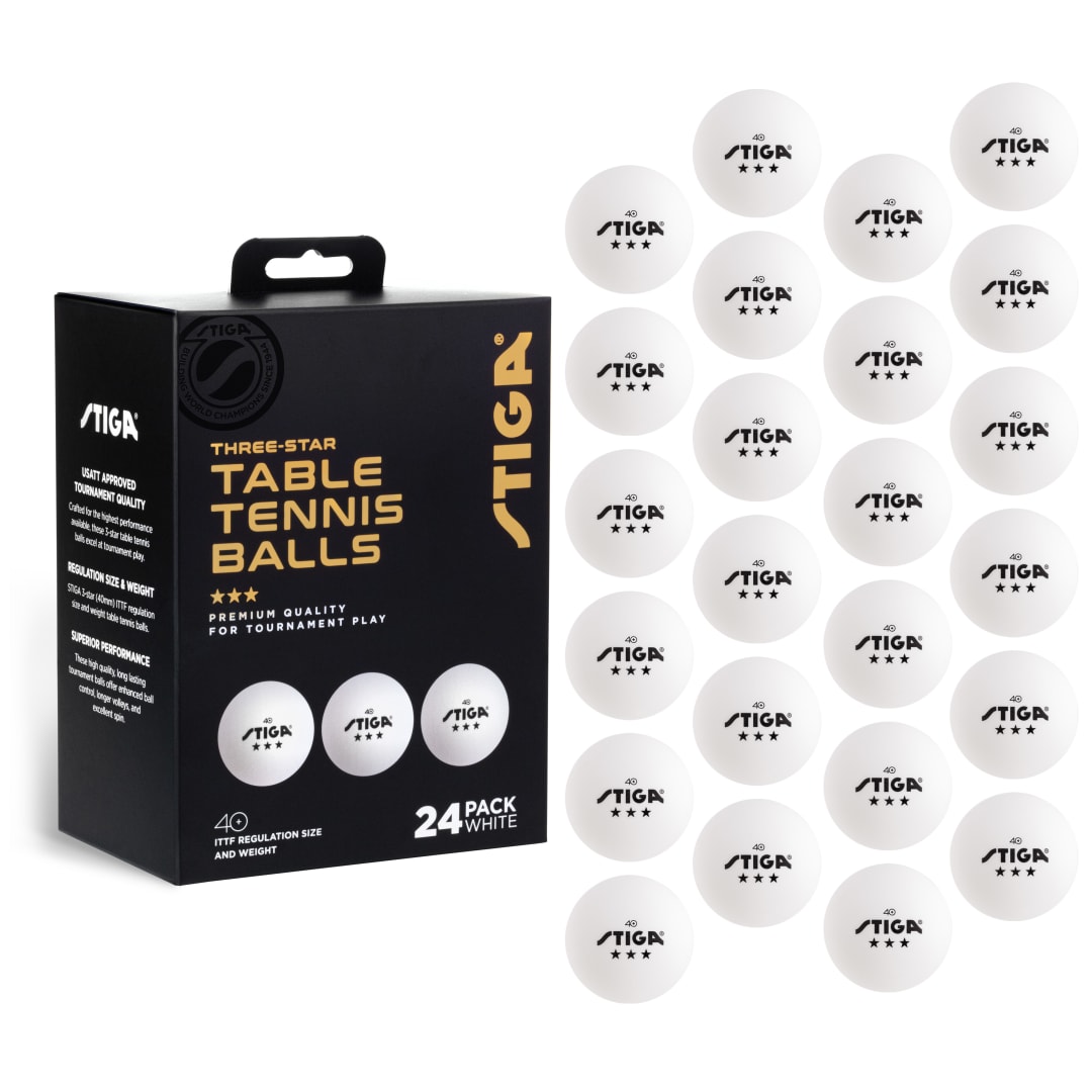 STIGA 24pk 3-Star Ping Pong Ba