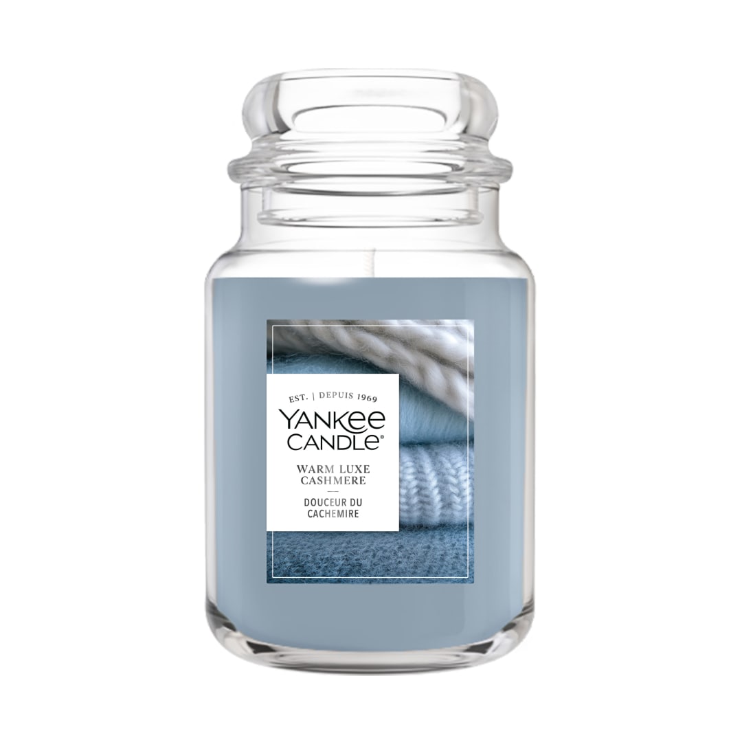 Yankee Candle Warm Luxe Cashmere, 22 oz Original Large Jar Candle with up to 150 Hour Burn Time
