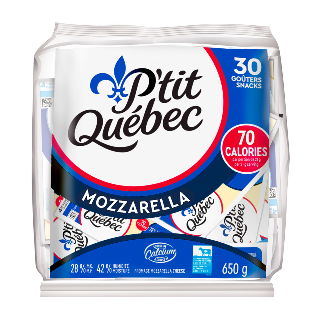 P'tit Québec Mozzarella Cheese Snacks, 30-Pack, 650g
