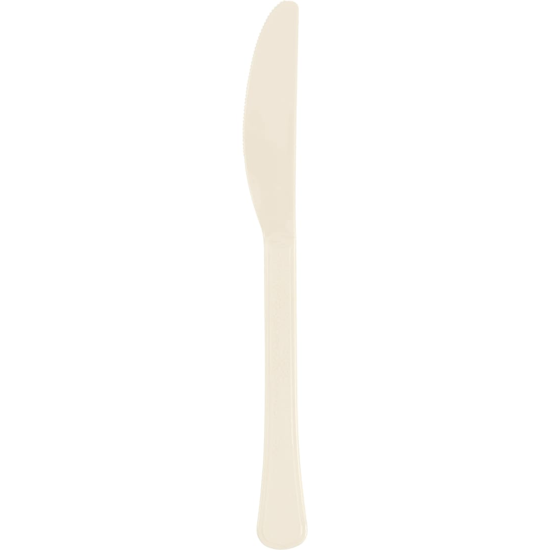 Vanilla Cream Solid Premium Plastic Knives, 20ct