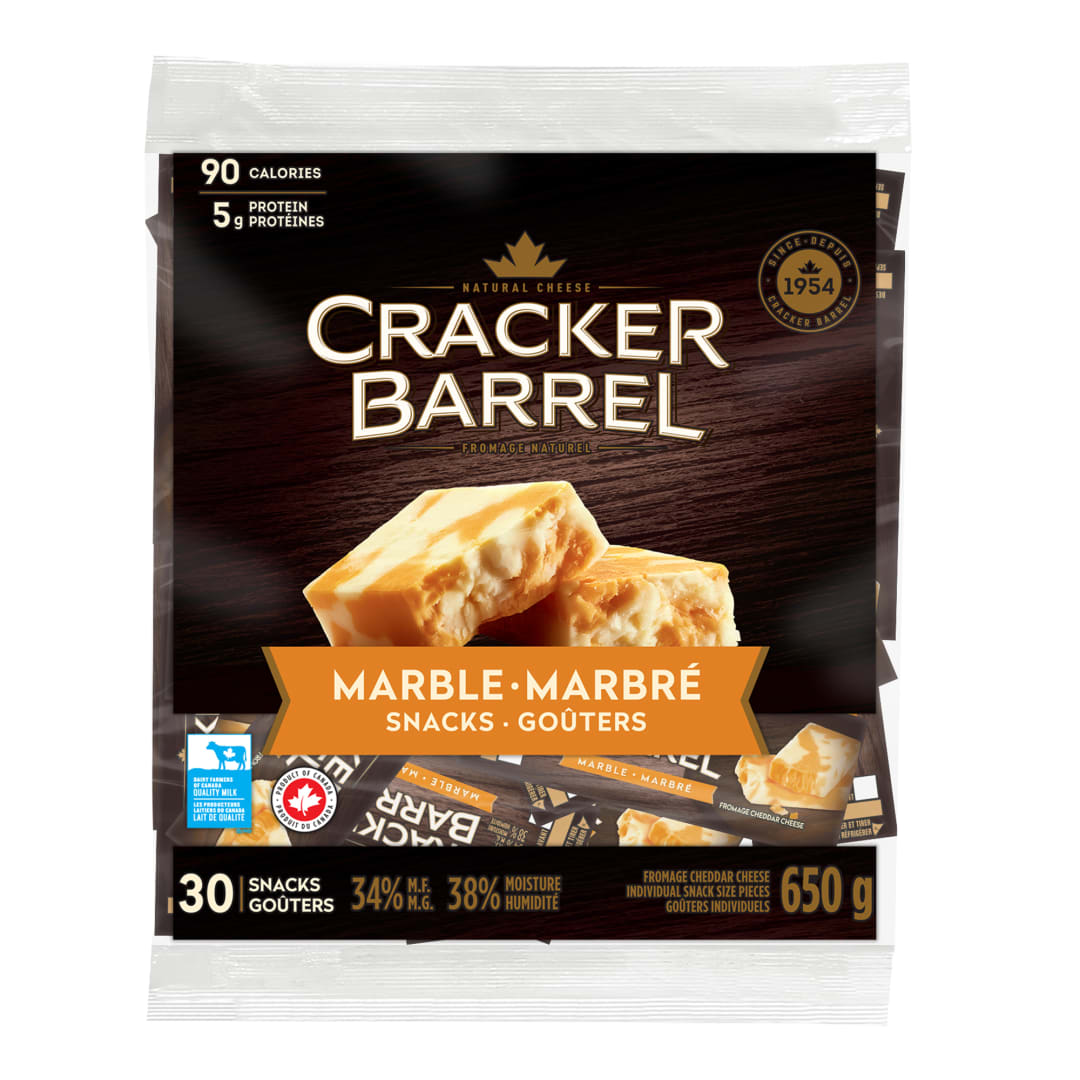 Cracker Barrel Marble Cheese Snacks, 30 Pack, 650g