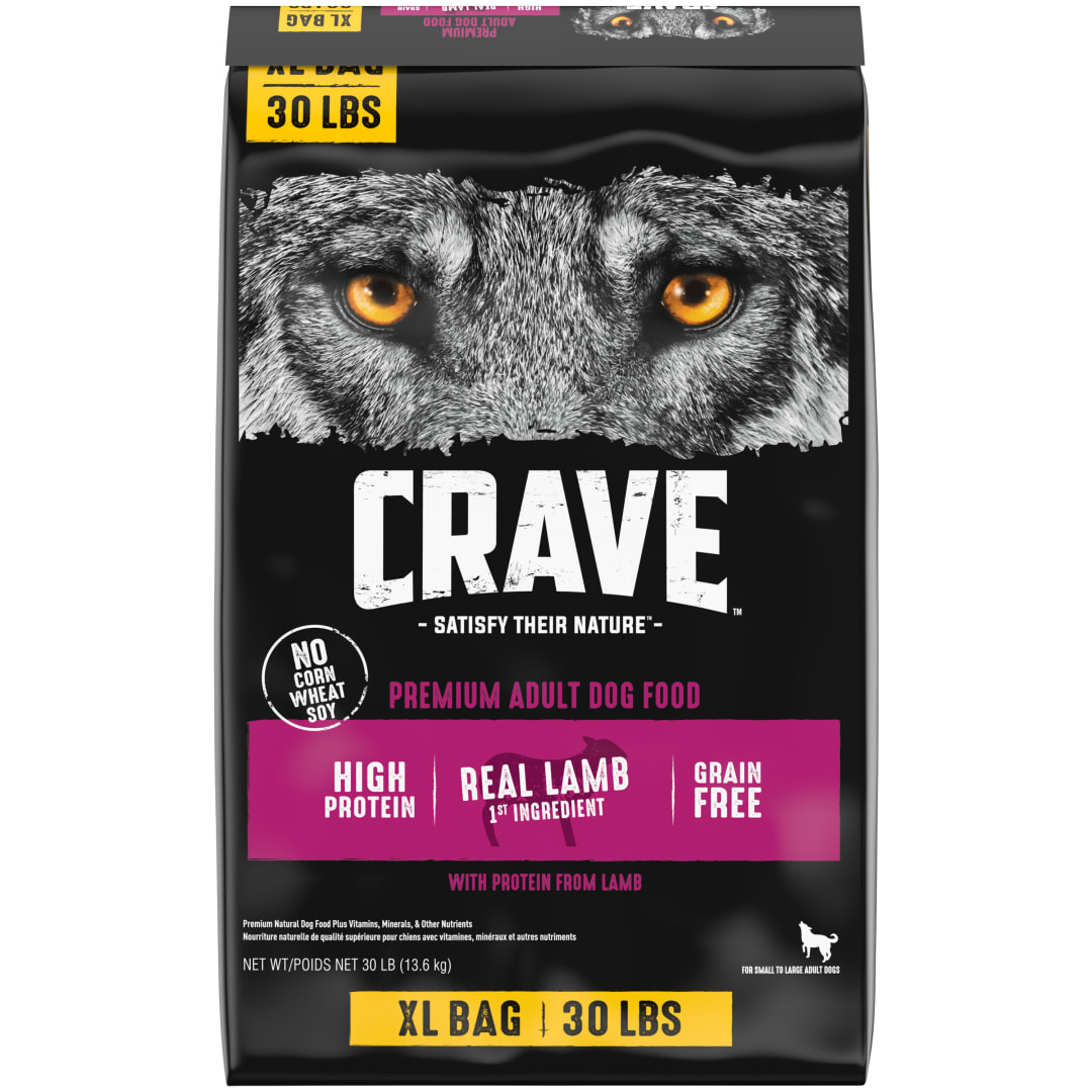 CRAVE Grain Free Adult Dry Dog Food with Protein from Lamb, 30 lb. Bag