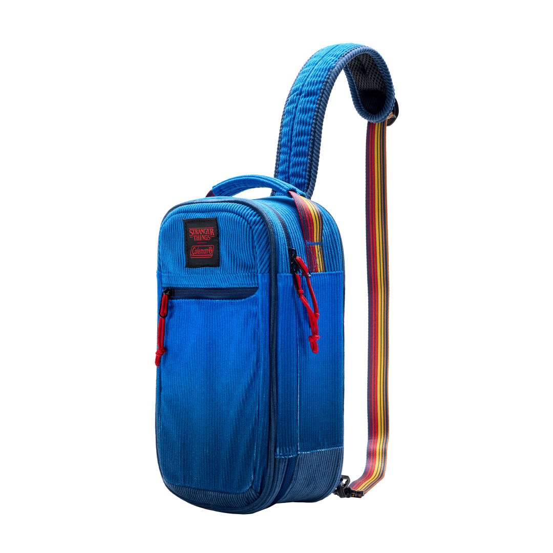 Hielera Bandolera Convertible Coleman Stranger Things para 6 Latas, Suave, Azul Degradado