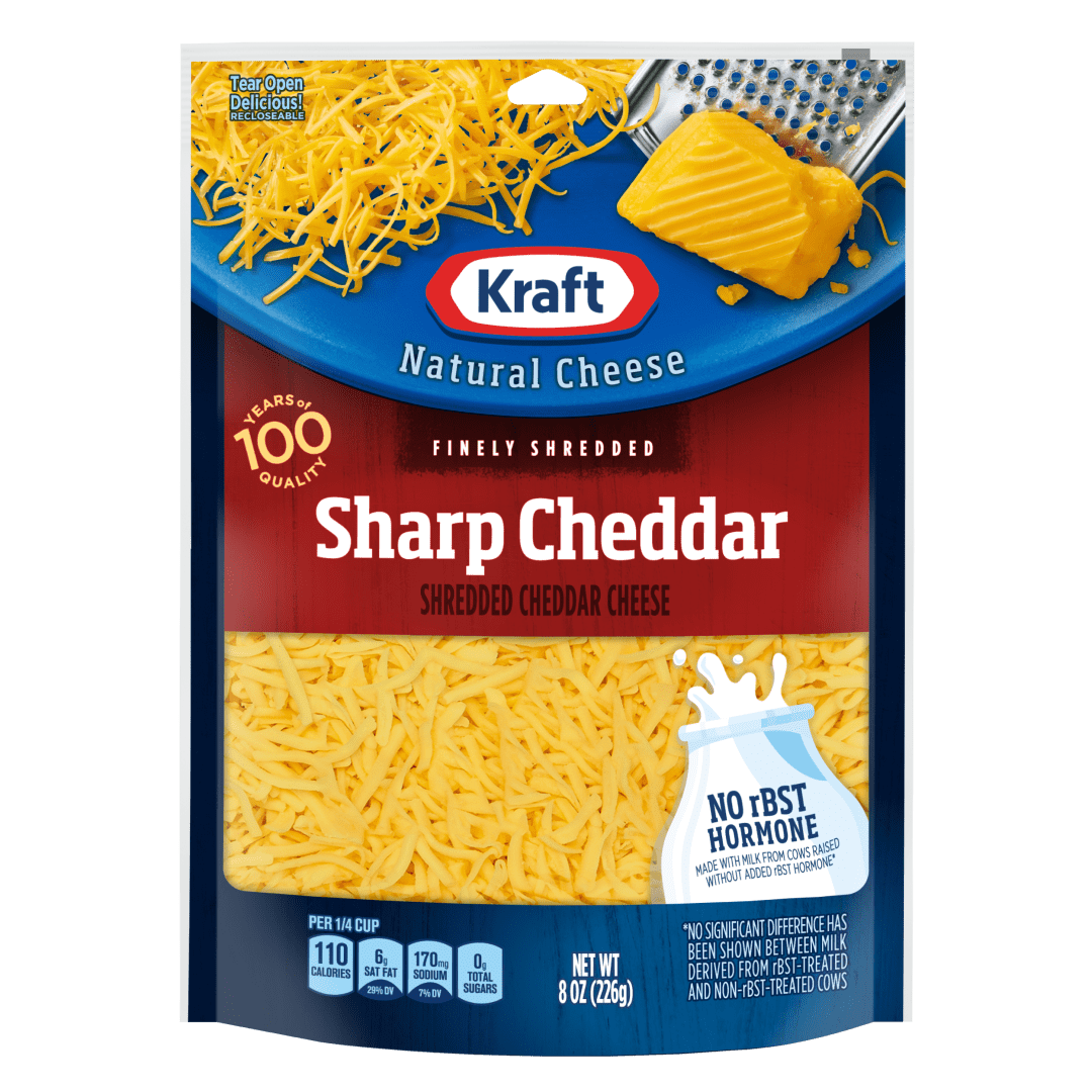 Kraft Natural Sharp Cheddar Finely Shredded Cheese, 8 oz Bag