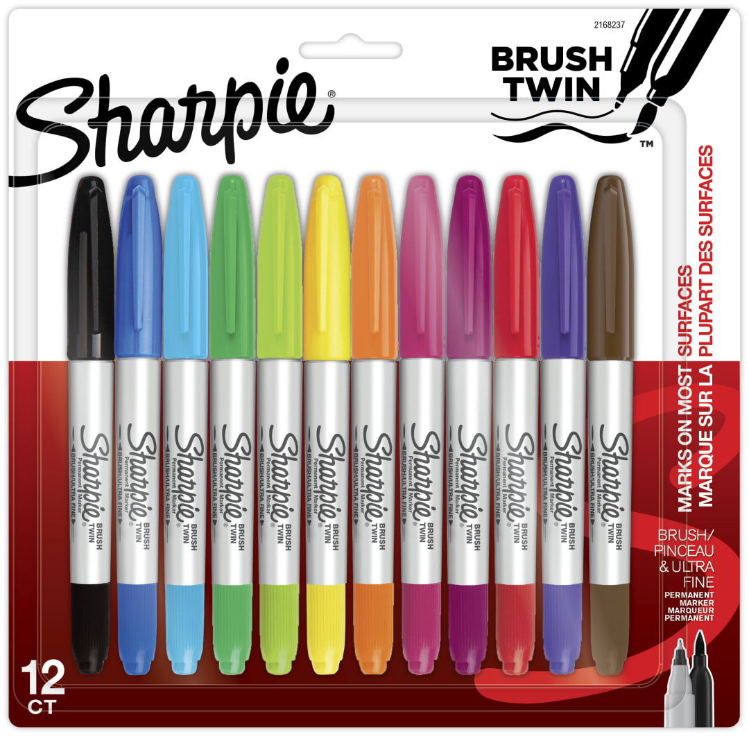 SHRP PERM BRUSH TWIN 12CT ASST REPACK