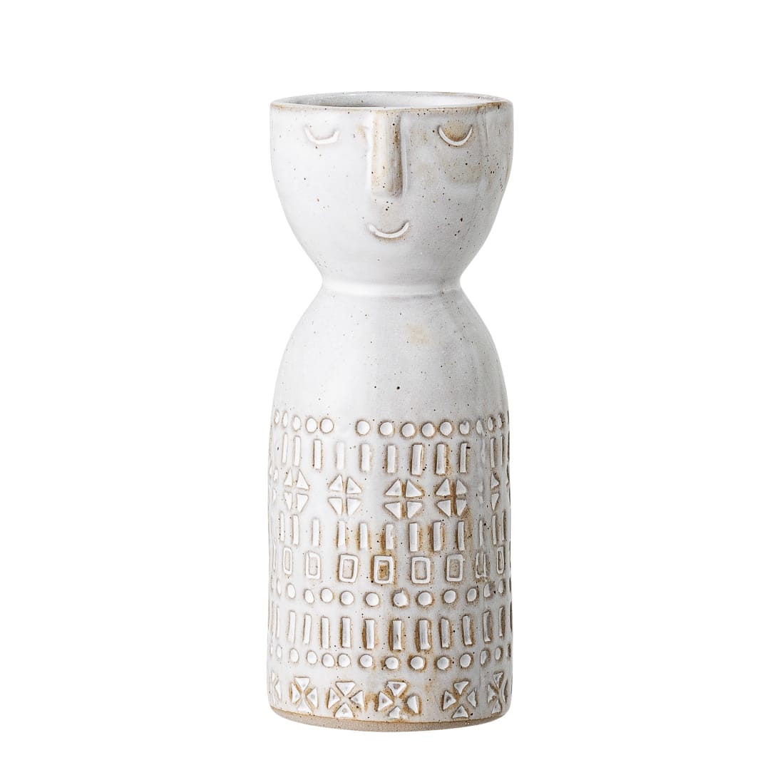 82047424 - Embla Vase, White, Stoneware STOCK: 300