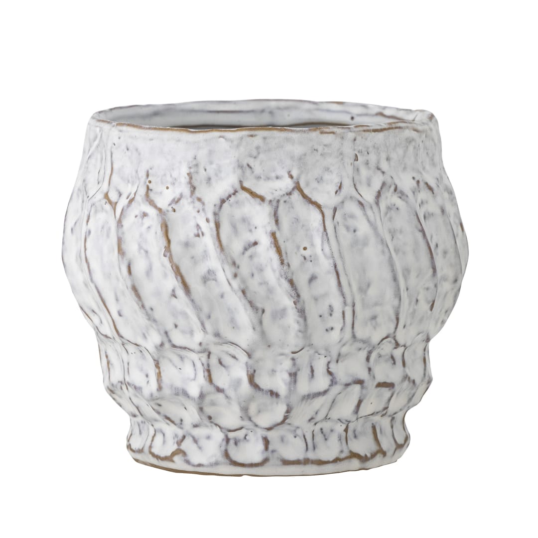 82057683 - Cami Flowerpot, White, Stoneware STOCK: 54