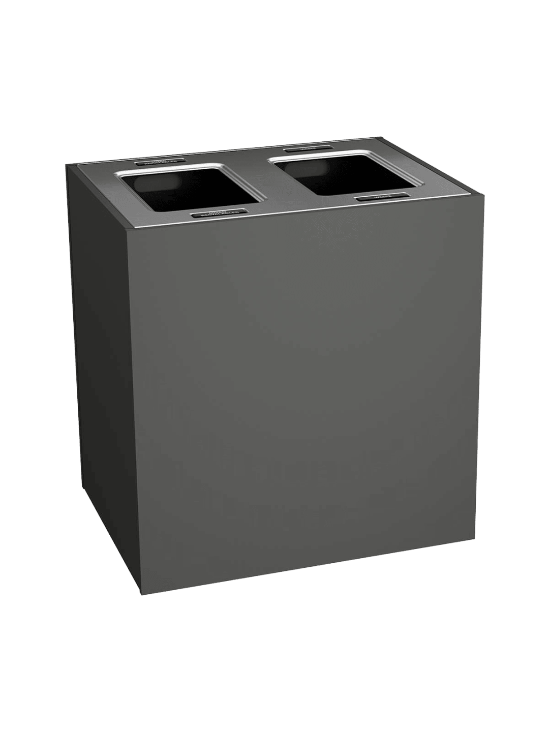  ARISTATA - Double - Kit - Xl - Mixed Recyclables-Waste - Full - Slate-Stainless Steel