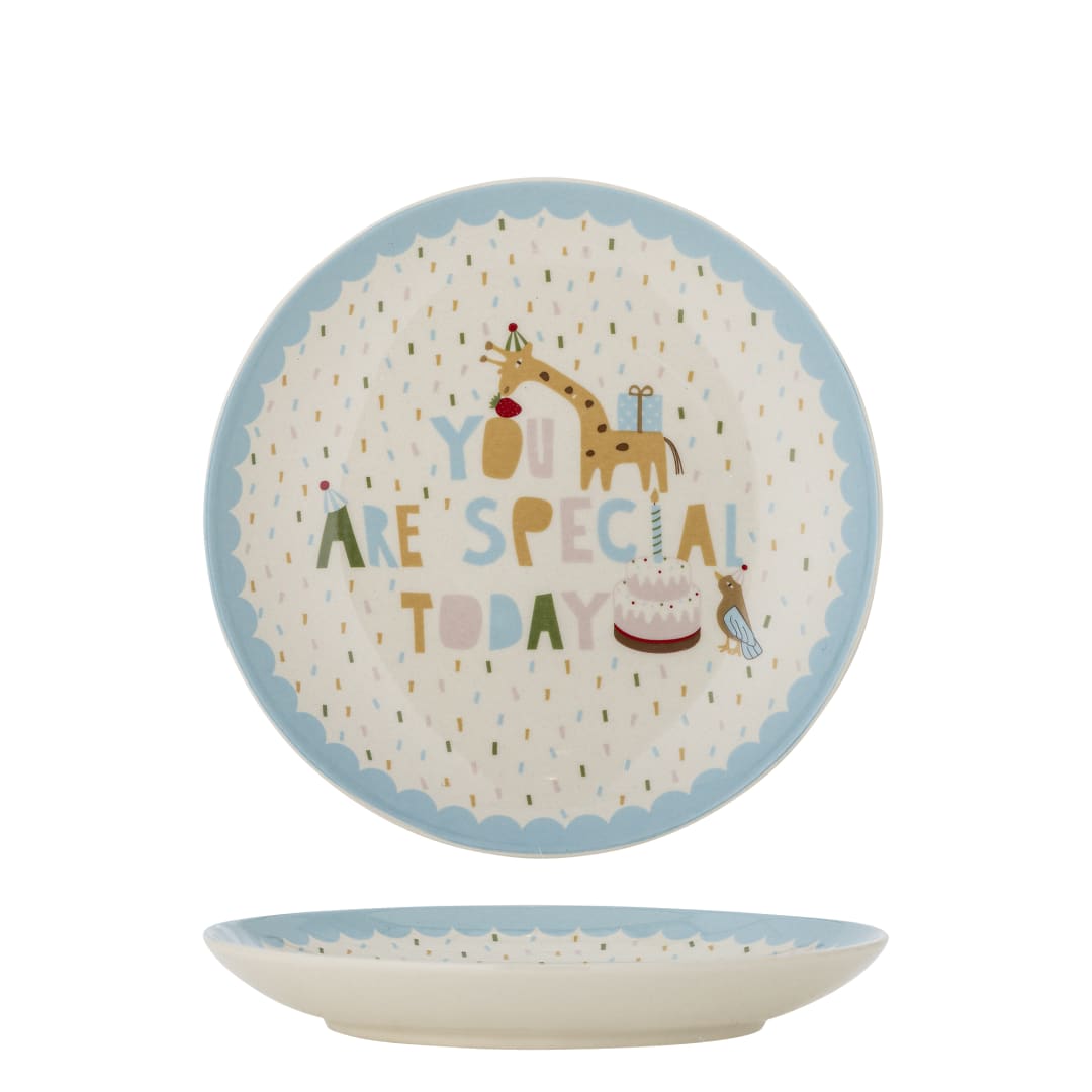 82063092 - Celebrate Plate, Blue, Stoneware STOCK: 12