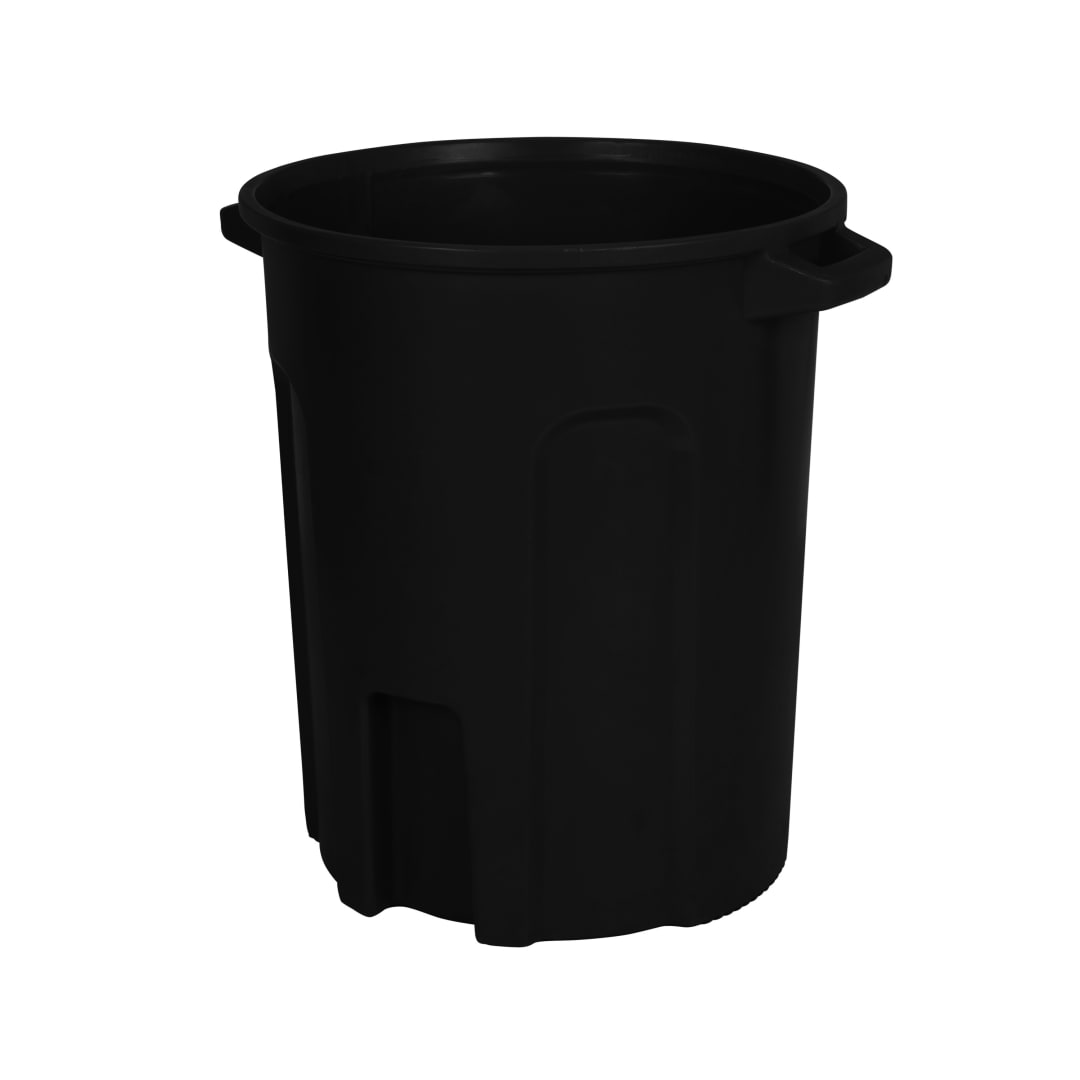 55 Gal. Round Trash Can with Lift Handle - Black