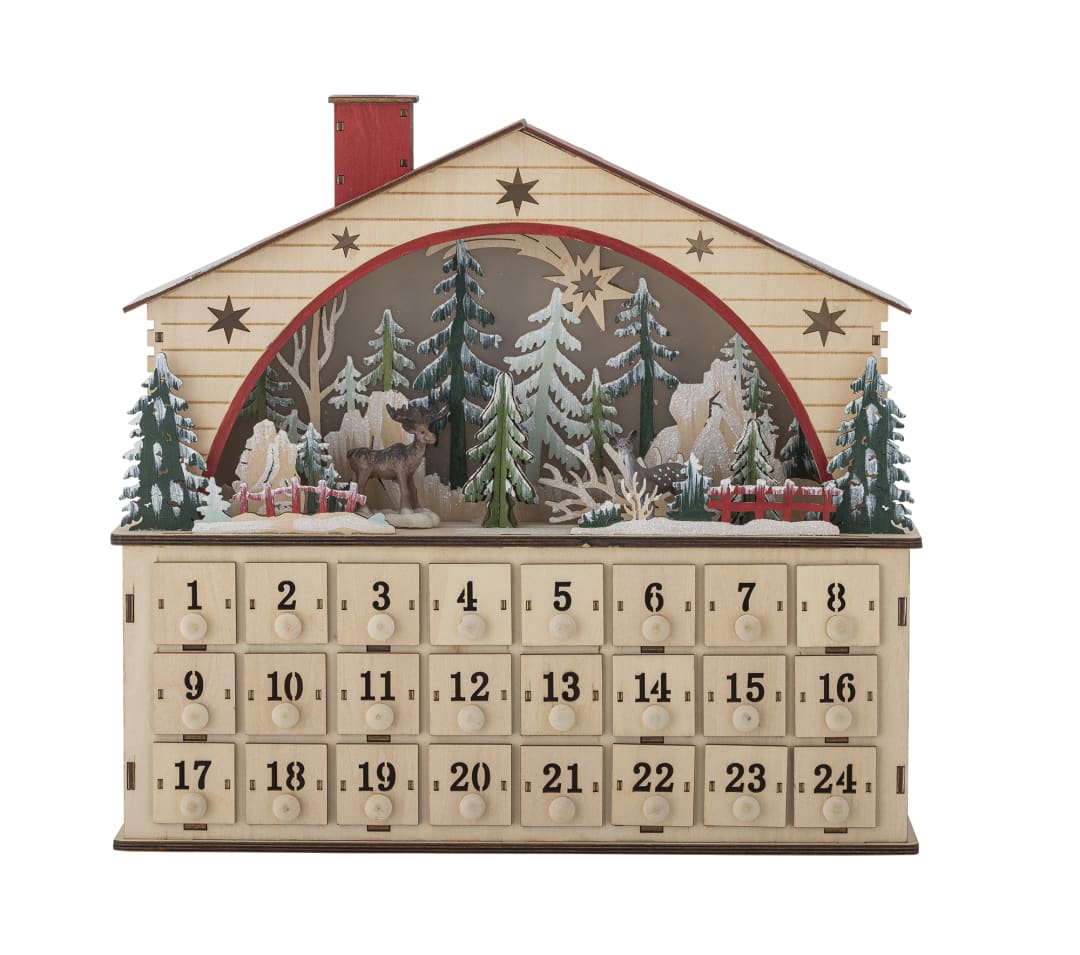 82069406 - Melvin Calendar w/light, Nature, Plywood STOCK: 264