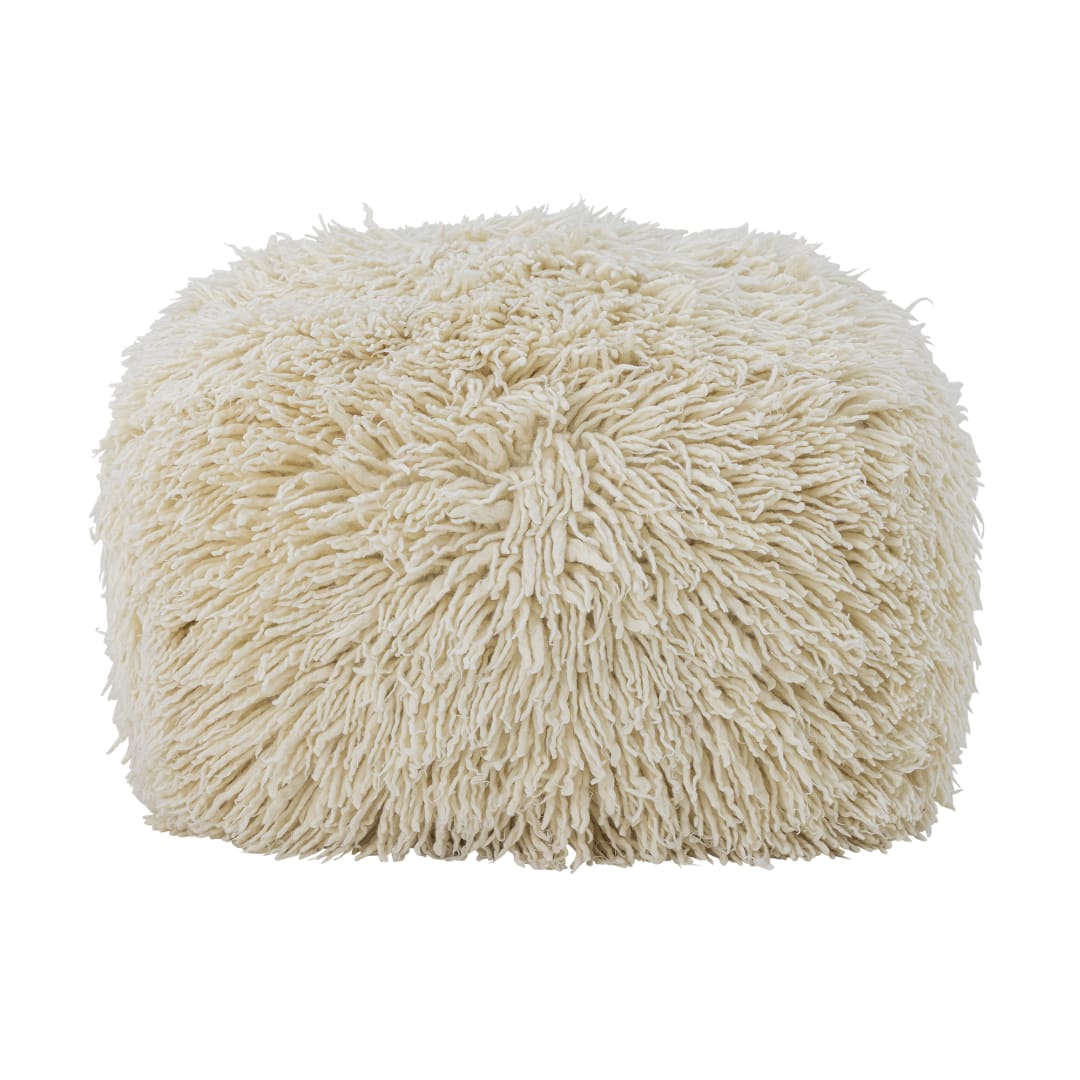82064561 - Lomba Pouf, White, Wool STOCK: 57