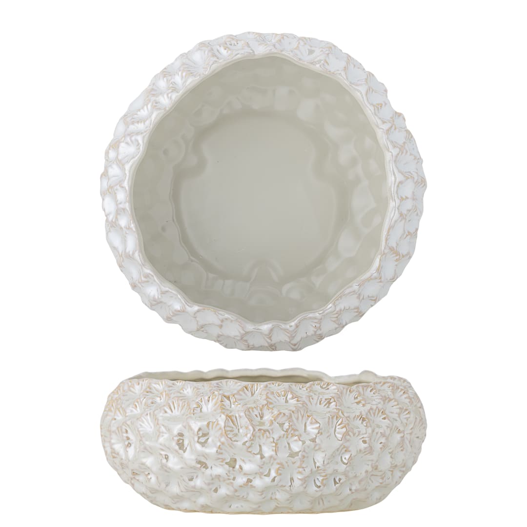 82072739 - Lowen Bowl, White, Stoneware STOCK: 166