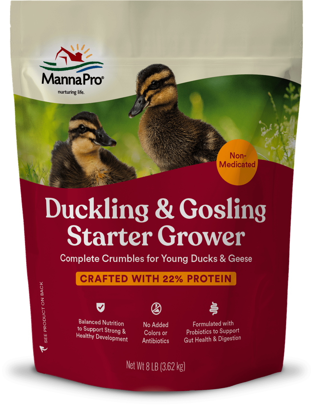 Manna Pro Duck Starter Grower | Duck Food, Duck Pellets, Chick Feed | 8 Pounds