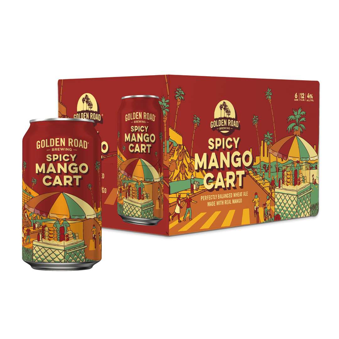 Golden Road Brewing Spicy Mango Cart, 6-Pack, 12 oz. Can, 4% ABV