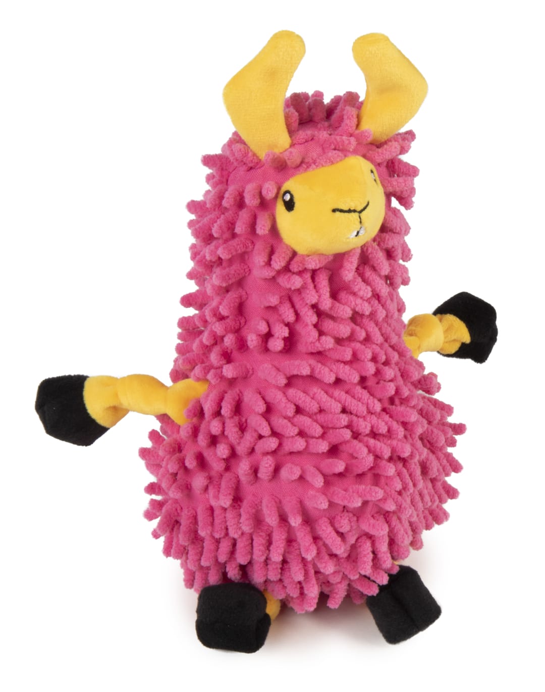goDog Llamas Noodle Plush Squeaky Plush Dog Toy With Chew Guard Technology, Pink, Small