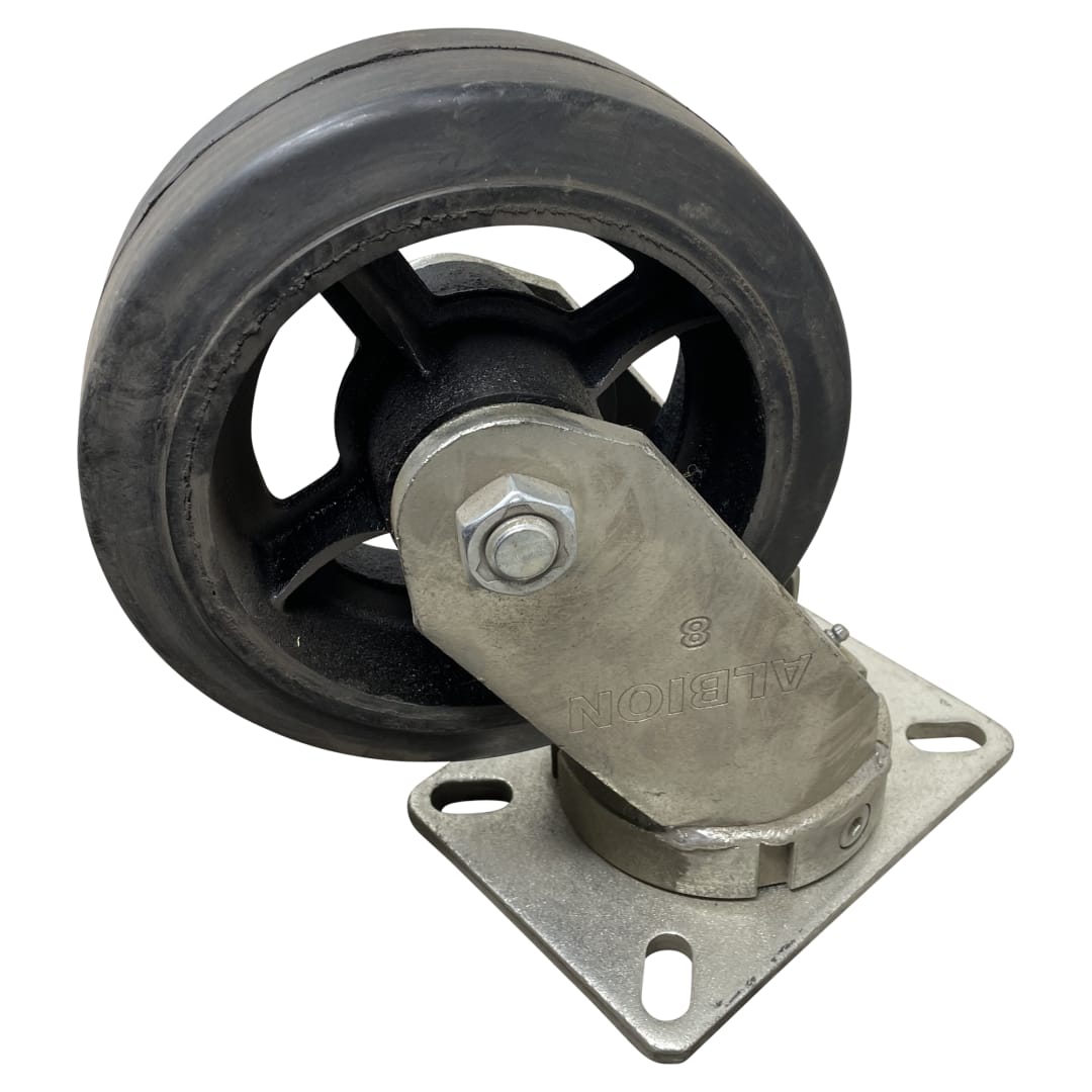 Castor, 8" Swivel, Rubber