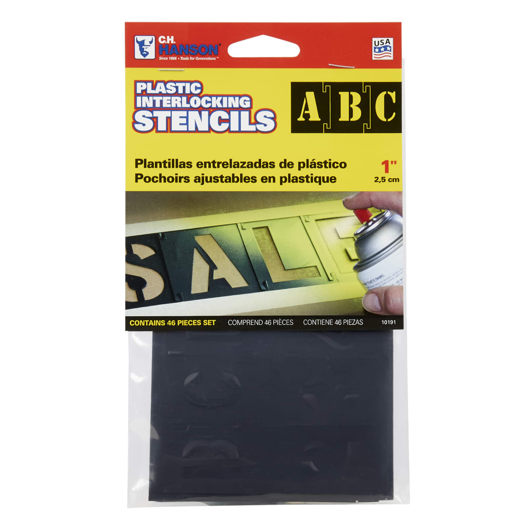 Stencil Set-Letter/Number 1" PVC 46 Pieces
