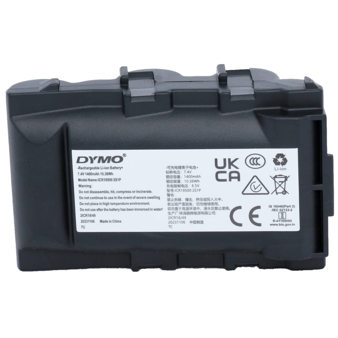 DYMO Batería recargable de ion de litio (Li-Ion) de repuesto para rotuladora profesional Rhino 6000+