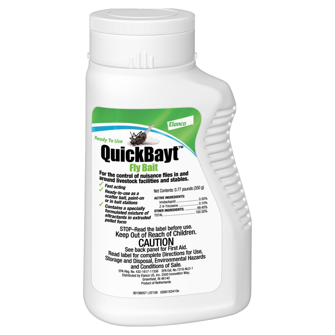 Elanco QuickBayt Fly Bait | Fast-Acting Nuisance Fly Insecticide | 350g Ready to Use Scatter Bait