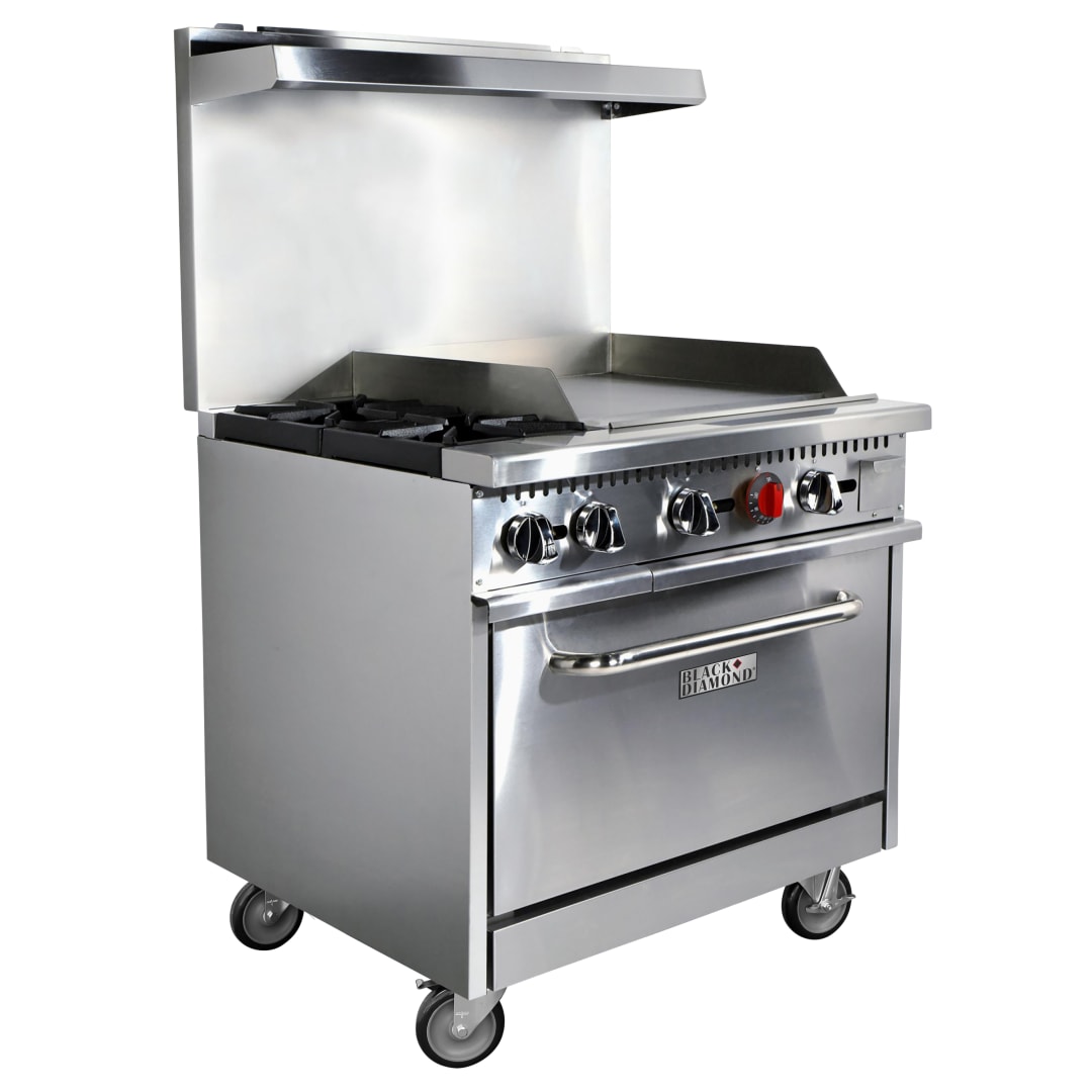 BDGR-3624G/NG - BD,Gas Range 36''W,Grid 24",2BR NG,Casters